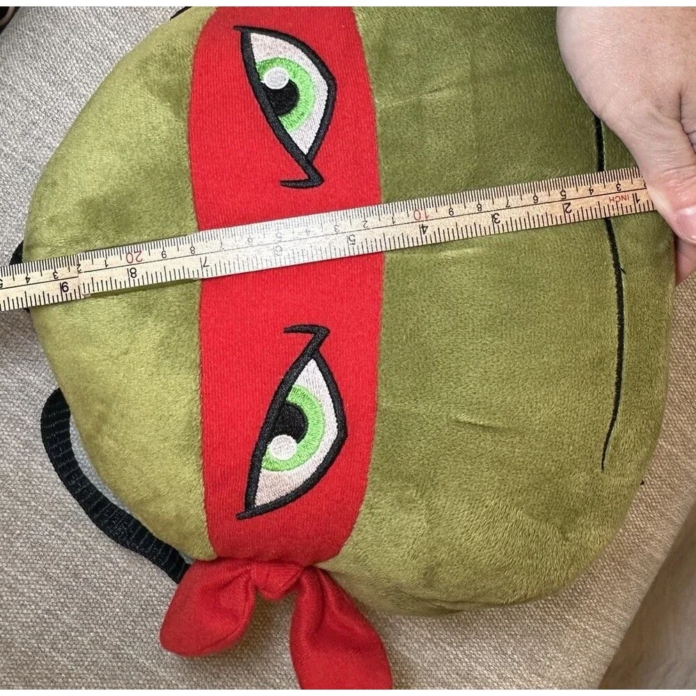 Nickelodeon TMNT Teenage Mutant Ninja Turtles Raphael Plush Head Backpack Y2K